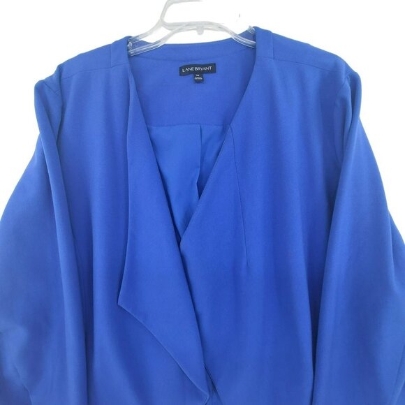 95.  Lane Bryant Women's Long Sleeve  Blazer Jacket Blue Size 26 - Picture 2 of 8